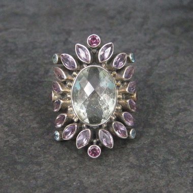 Large Nicky Butler Sterling Ring Amethyst Prasiolite Size 8 Limited Edition