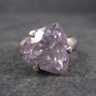 Huge Pink Amethyst Ring Sterling Size 10.5