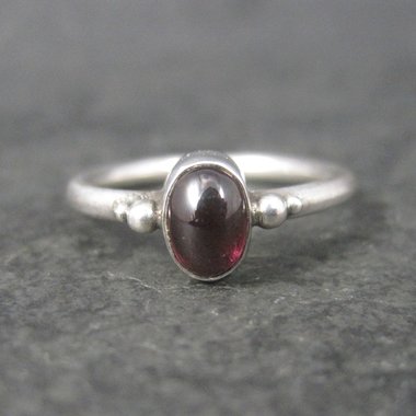 Vintage Sterling Garnet Ring Size 6.5