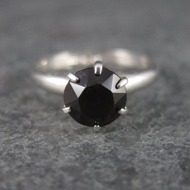 Vintage Sterling Garnet Solitaire Ring Size 5