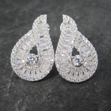 Fancy Vintage Sterling Cz Earrings