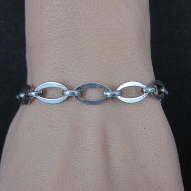 Vintage Italian Sterling Chain Bracelet 7.2"