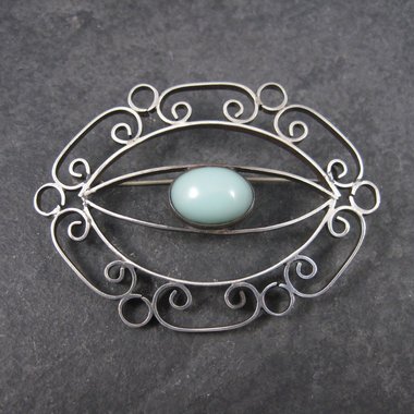 Vintage Mexican Sterling Filigree Brooch