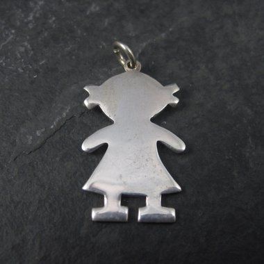 Vintage Sterling Little Girl Child Pendant Mother Grandmother Gift