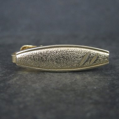 Estate Textured Gold Tone Tie Clip