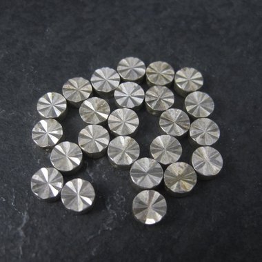 Destash Lot of 6mm Silver Plated Diamond Cut Disk Beads