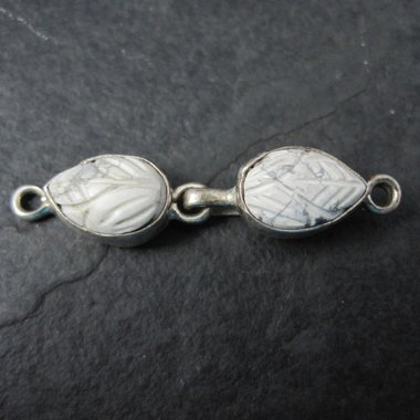 Sterling Carved Howlite Hook Clasp