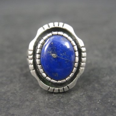 Vintage Southwestern Sterling Lapis Lazuli Pinky Ring Size 3.75
