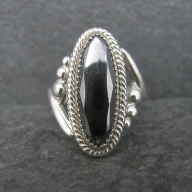Vintage Southwestern Sterling Hematite Ring