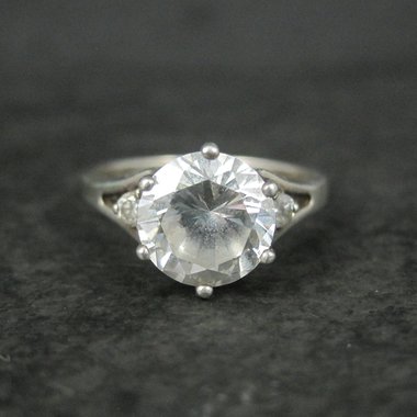 Vintage Sterling Diamonique Cz Ring Sizes 8 and 9