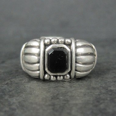 Vintage Gothic Sterling Onyx Ring New Old Stock Multiple Sizes Available