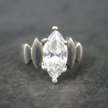 Sterling Marquise Cz Ring Size 7