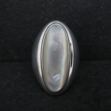 Estate Sterling Mother of Pearl Ring Size 9.5