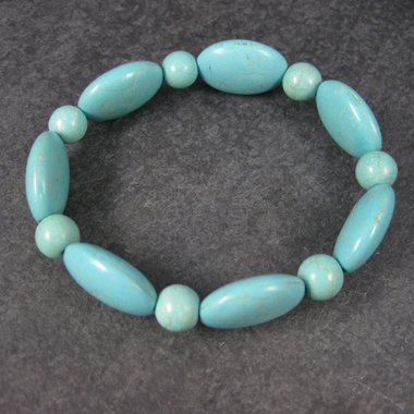 Turquoise Howlite Stretchy Bracelet 6 Inches