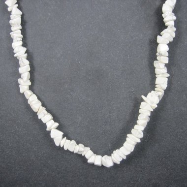 Vintage Howlite Nugget Bead Necklace 30 Inches
