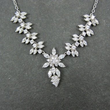 Estate Sterling Cubic Zirconia Necklace Formal Wedding