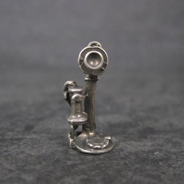 Sterling Antique Telephone Charm