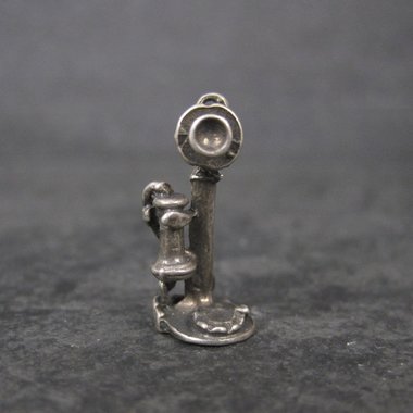 Sterling Antique Telephone Charm