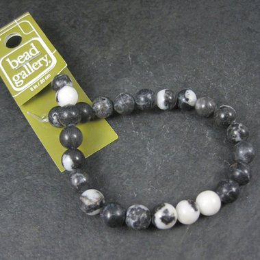 8mm Round Zebra Jasper Beads