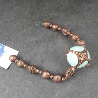 Blue Moon Copper Enamel Bead Strand 5-21mm