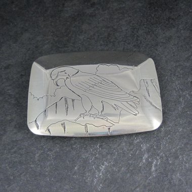 Vintage Eagle Belt Buckle 1980 Griff Southwestern Etched