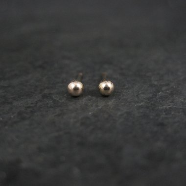 Vintage 3mm Gold Ball Stud Earrings 14K Gold Filled New Old Stock