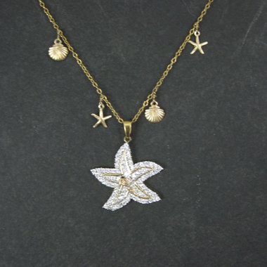 Vermeil Sterling Starfish Pendant Necklace