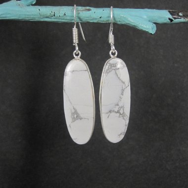 Simple Howlite Earrings Sterling Silver
