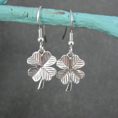 Sterling Silver 4 Leaf Clover Earrings