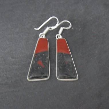 Sterling Silver Petrified Wood Earrings