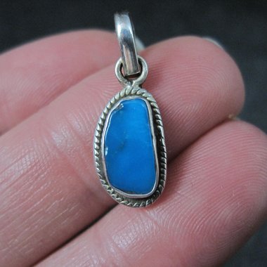 Small Sterling Silver Turquoise Pendant