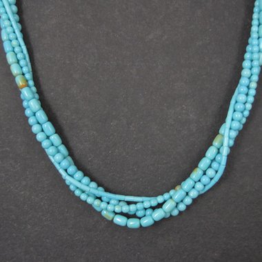 4 Strand Turquoise Necklace Southwestern Sterling Silver