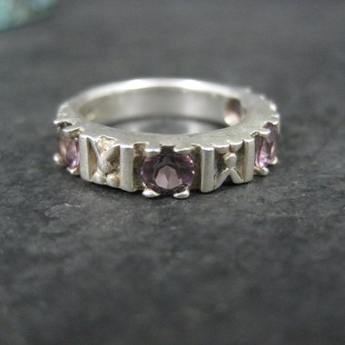 Sterling Silver Amethyst Band Ring Size 4.5