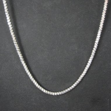 Italian Sterling Silver Diamond Cut Chain Necklace 5mm wide, 28 Inches long