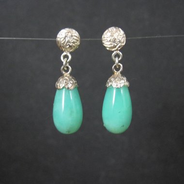 Sterling Silver Aventurine Drop Earrings