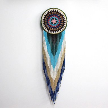 Beaded Hair Clip Barrette Large Vintage Rosette Regalia