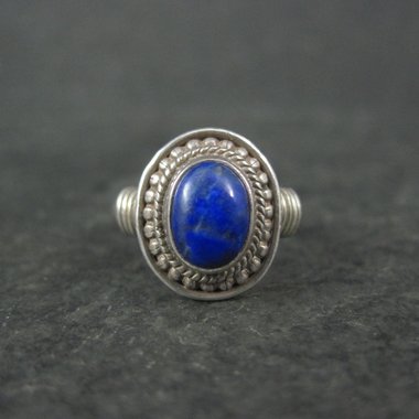 Sterling Silver Lapis Lazuli Ring Size 5 Vintage