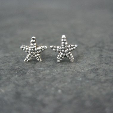 Tiny Vintage Sterling Starfish Earrings