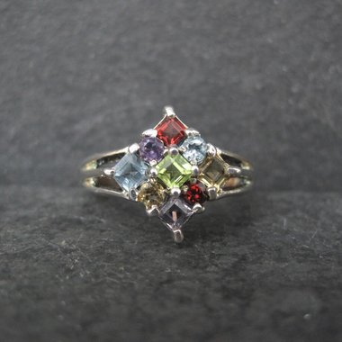 Sterling Silver Multi Gemstone Ring Size 8 New Old Stock Dee Berkley